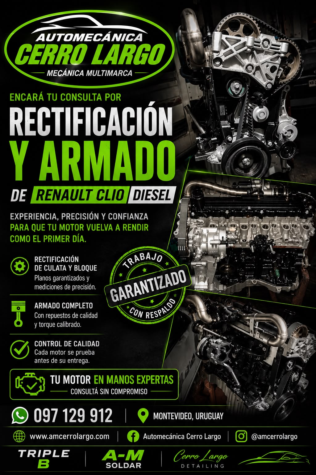 Promo rectificación y armado de motor Renault Clio Diesel, trabajo garantizado con respaldo